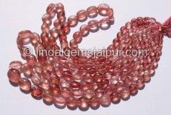 Strawberry Quartz Far Smooth Oval Shape Beads